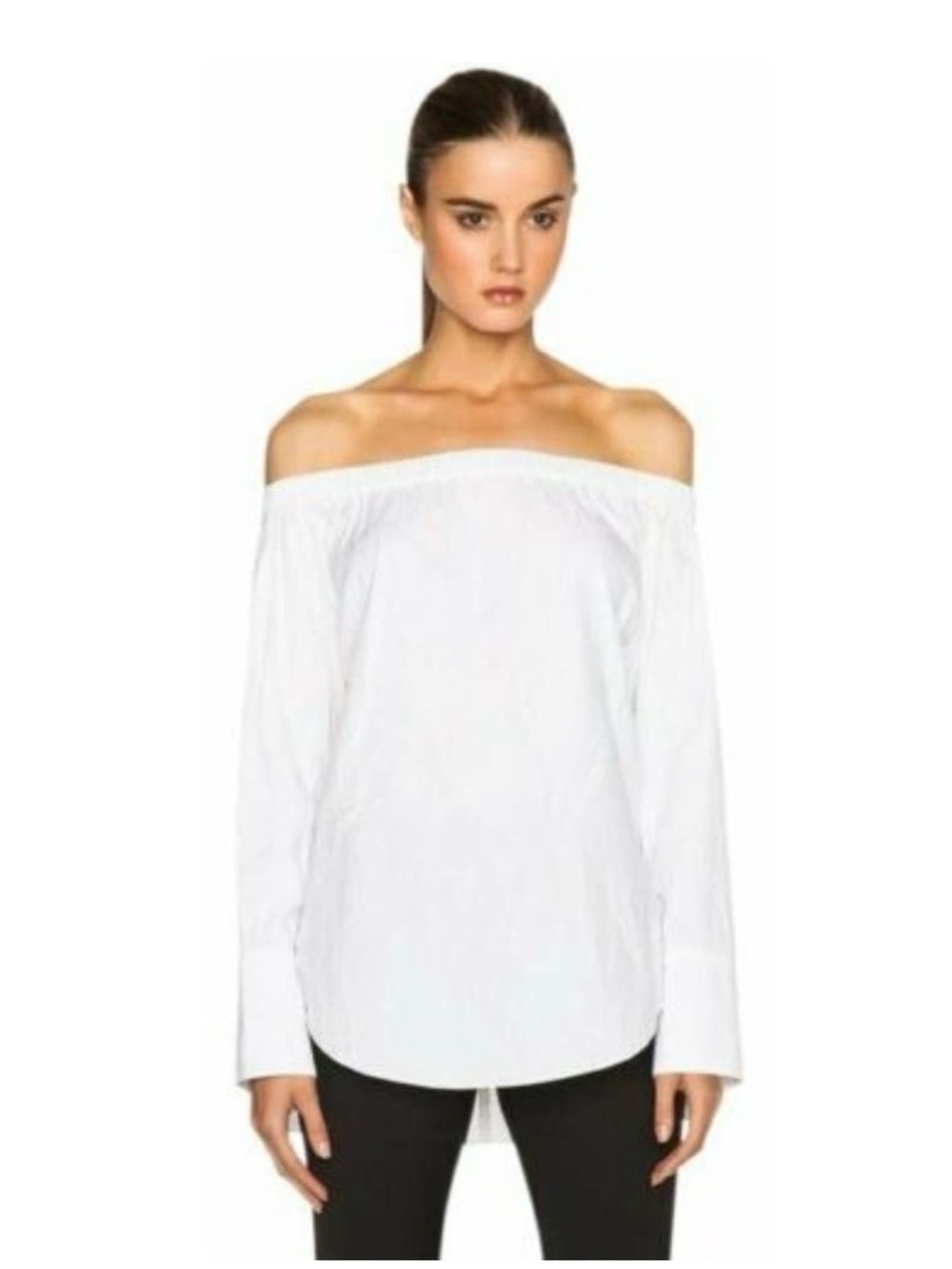 Rag & Bone  Greta White Off-Shoulder Long Sleeve Blouse
